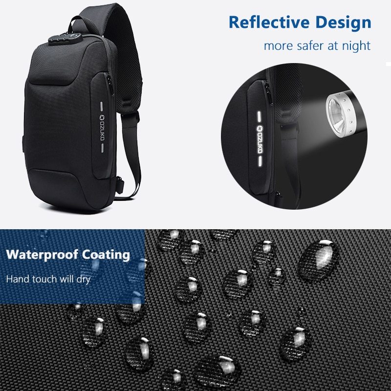 UrbanGuard™ Crossbody Chest Bag – USB Charging