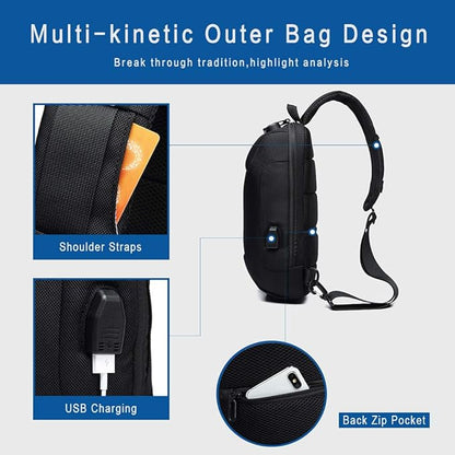 UrbanGuard™ Crossbody Chest Bag – USB Charging