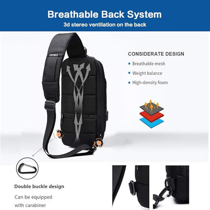 UrbanGuard™ Crossbody Chest Bag – USB Charging