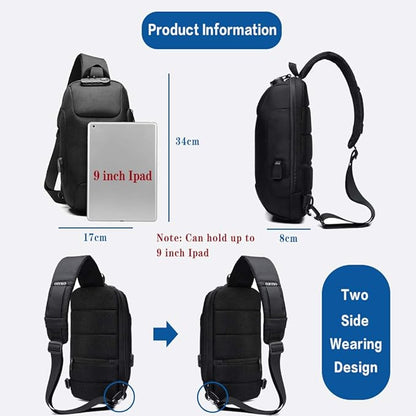 UrbanGuard™ Crossbody Chest Bag – USB Charging
