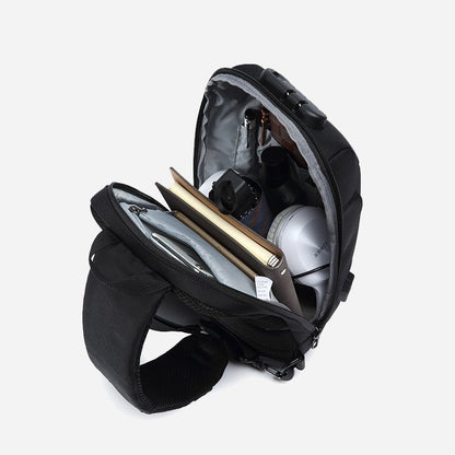 UrbanGuard™ Crossbody Chest Bag – USB Charging