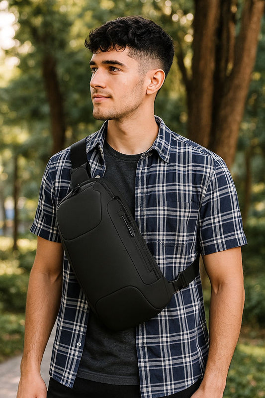 UrbanGuard™ Crossbody Chest Bag – USB Charging